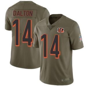 Nike Cincinnati Bengals #14 Andy Dalton Olive Stitched NFL Limited 2017 Salute To Service Jersey