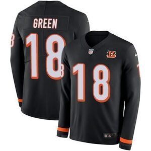 Nike Cincinnati Bengals #18 A.J. Green Black Team Color Stitched NFL Limited Therma Long Sleeve Jersey