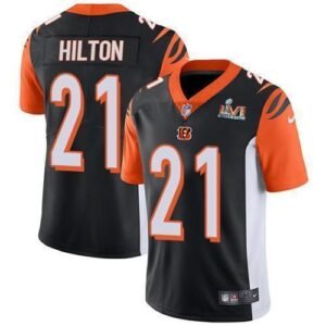 Nike Cincinnati Bengals #21 Mike Hilton Black Team Color Super Bowl LVI Patch Stitched NFL Vapor Untouchable Limited Jersey