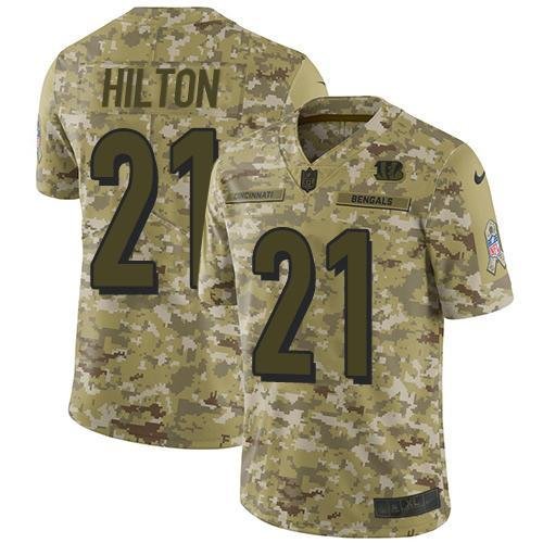 Nike Cincinnati Bengals #21 Mike Hilton Camo Stitched NFL Limited 2018 Salute To Service Jersey