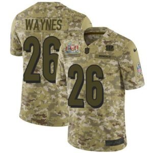Nike Cincinnati Bengals #26 Trae Waynes Camo Super Bowl LVI Patch Stitched NFL Limited 2018 Salute To Service Jersey