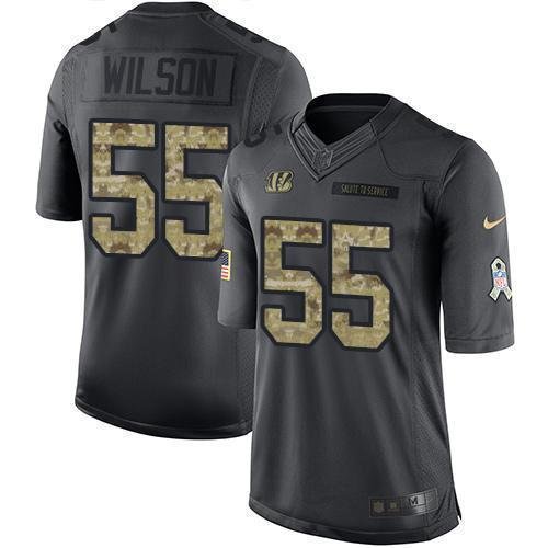 Nike Cincinnati Bengals #55 Logan Wilson Black Stitched NFL Limited 2016 Salute to Service Jersey