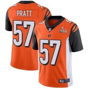 Nike Cincinnati Bengals #57 Germaine Pratt Orange Alternate Super Bowl LVI Patch Stitched NFL Vapor Untouchable Limited Jersey