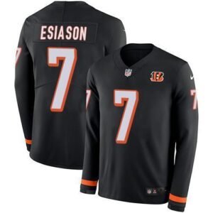 Nike Cincinnati Bengals #7 Boomer Esiason Black Team Color Stitched NFL Limited Therma Long Sleeve Jersey