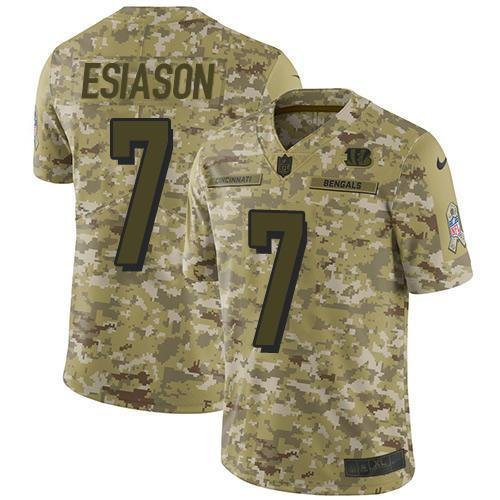 Nike Cincinnati Bengals #7 Boomer Esiason Camo Stitched NFL Limited 2018 Salute To Service Jersey
