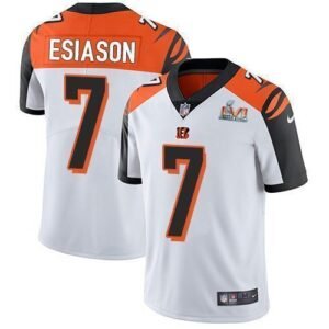 Nike Cincinnati Bengals #7 Boomer Esiason White Super Bowl LVI Patch Stitched NFL Vapor Untouchable Limited Jersey
