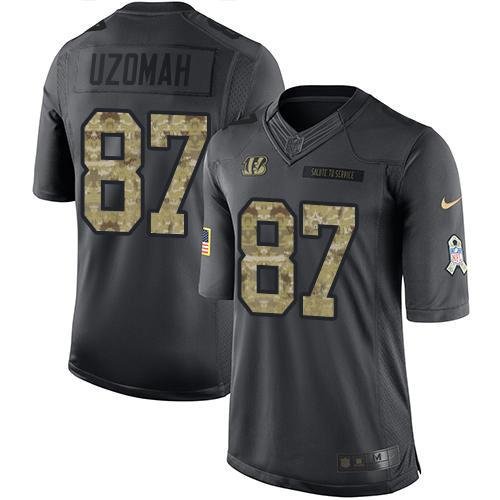 Nike Cincinnati Bengals #87 C.J. Uzomah Black Stitched NFL Limited 2016 Salute to Service Jersey