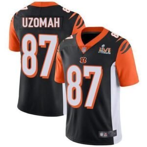 Nike Cincinnati Bengals #87 C.J. Uzomah Black Team Color Super Bowl LVI Patch Stitched NFL Vapor Untouchable Limited Jersey