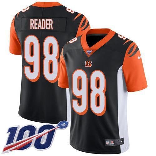 Nike Cincinnati Bengals #98 D.J. Reader Black Team Color Stitched NFL 100th Season Vapor Untouchable Limited Jersey
