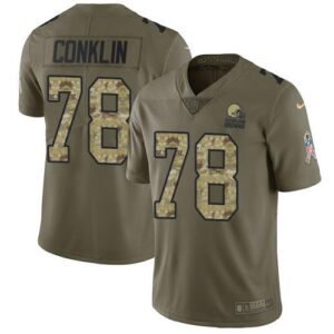 Nike Cleveland Browns #78 Jack Conklin Olive/Camo Stitched NFL Limited 2017 Salute To Service Jersey
