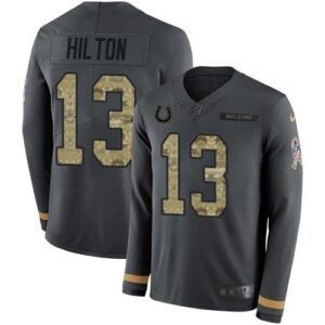 Nike Colts #13 T.Y. Hilton Anthracite Salute To Service Stitched NFL Limited Therma Long Sleeve Jersey