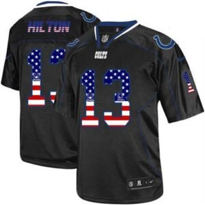 Nike Colts #13 T.Y. Hilton Black Stitched NFL Elite USA Flag Fashion Jersey