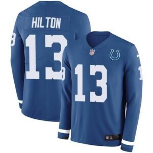 Nike Colts #13 T.Y. Hilton Royal Blue Team Color Stitched NFL Limited Therma Long Sleeve Jersey