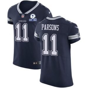 Nike Cowboys #11 Micah Parsons Navy Blue Team Color Stitched With Established In 1960 Patch NFL Vapor Untouchable Elite Jersey