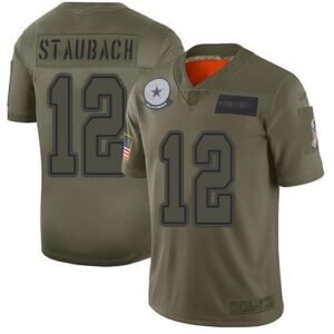 Nike Cowboys #12 Roger Staubach Camo Stitched NFL Limited 2019 Salute To Service Jersey