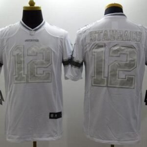 Nike Cowboys #12 Roger Staubach White Stitched NFL Limited Platinum Jersey