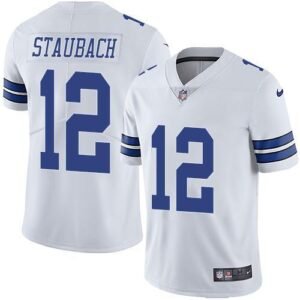 Nike Cowboys #12 Roger Staubach White Stitched NFL Vapor Untouchable Limited Jersey