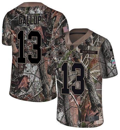 Nike Cowboys #13 Michael Gallup Camo Stitched NFL Limited Rush Realtree Jersey