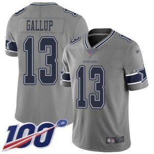 Nike Cowboys #13 Michael Gallup Gray Stitched NFL Limited Inverted Legend 100th Season Jersey