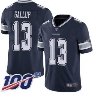 Nike Cowboys #13 Michael Gallup Navy Blue Team Color Stitched NFL 100th Season Vapor Limited Jersey