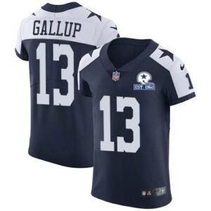 Nike Cowboys #13 Michael Gallup Navy Blue Thanksgiving Stitched With Established In 1960 Patch NFL Vapor Untouchable Throwback Elite Jersey