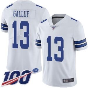 Nike Cowboys #13 Michael Gallup White Stitched NFL 100th Season Vapor Limited Jersey