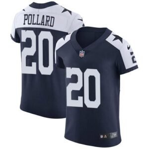 Nike Cowboys #20 Tony Pollard Navy Blue Thanksgiving Stitched NFL Vapor Untouchable Throwback Elite Jersey