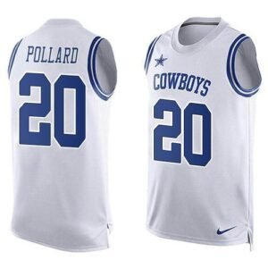 Nike Cowboys #20 Tony Pollard White Stitched NFL Limited Tank Top Jersey