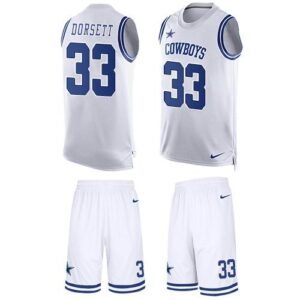 Nike Cowboys #33 Tony Dorsett White Stitched NFL Limited Tank Top Suit Jersey