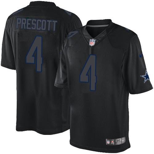 Nike Cowboys #4 Dak Prescott Black Stitched NFL Impact Limited Jersey
