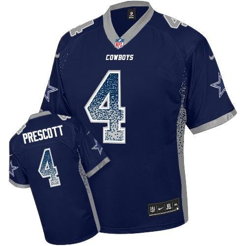 Nike Cowboys #4 Dak Prescott Navy Blue Team Color Stitched NFL Elite Drift Fashion Jersey