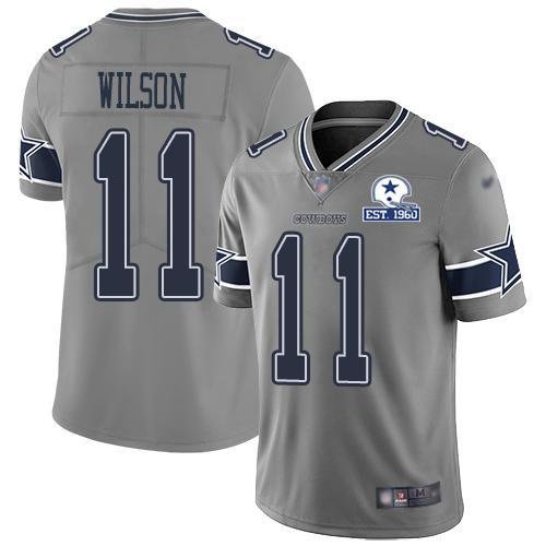 Nike Dallas Cowboys #11 Cedrick Wilson Gray Stitched With Established In 1960 Patch NFL Limited Inverted Legend Jersey