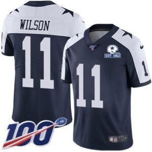 Nike Dallas Cowboys #11 Cedrick Wilson Navy Blue Thanksgiving Stitched With Established In 1960 Patch NFL 100th Season Vapor Untouchable Limited Thro