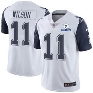 Nike Dallas Cowboys #11 Cedrick Wilson White Stitched With Established In 1960 Patch NFL Limited Rush Jersey