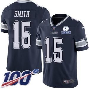 Nike Dallas Cowboys #15 Devin Smith Navy Blue Team Color Stitched With Established In 1960 Patch NFL 100th Season Vapor Untouchable Limited Jersey Me