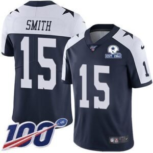 Nike Dallas Cowboys #15 Devin Smith Navy Blue Thanksgiving Stitched With Established In 1960 Patch NFL 100th Season Vapor Untouchable Limited Throwba
