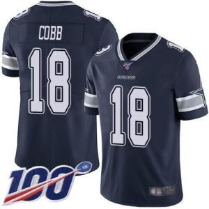 Nike Dallas Cowboys #18 Randall Cobb Navy Blue Team Color Stitched NFL 100th Season Vapor Limited Jersey