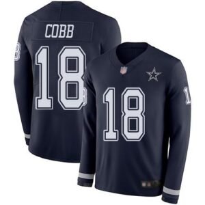 Nike Dallas Cowboys #18 Randall Cobb Navy Blue Team Color Stitched NFL Limited Therma Long Sleeve Jersey