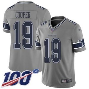 Nike Dallas Cowboys #19 Amari Cooper Gray Stitched NFL Limited Inverted Legend 100th Season Jersey