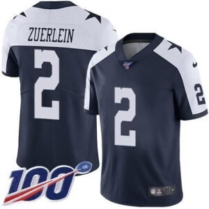 Nike Dallas Cowboys #2 Greg Zuerlein Navy Blue Thanksgiving Stitched NFL 100th Season Vapor Throwback Limited Jersey