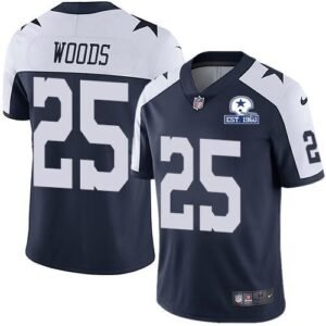 Nike Dallas Cowboys #25 Xavier Woods Navy Blue Thanksgiving Stitched With Established In 1960 Patch NFL Vapor Untouchable Limited Throwback Jersey Me