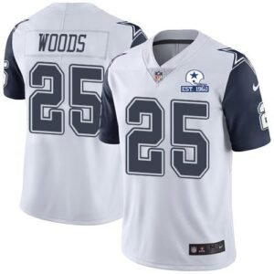 Nike Dallas Cowboys #25 Xavier Woods White Stitched With Established In 1960 Patch NFL Limited Rush Jersey