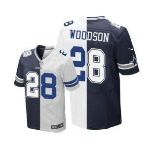 Nike Dallas Cowboys #28 Darren Woodson Navy Blue/White Stitched NFL Elite Split Jersey