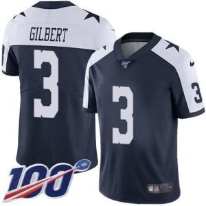 Nike Dallas Cowboys #3 Garrett Gilbert Navy Blue Thanksgiving Stitched NFL 100th Season Vapor Throwback Limited Jersey