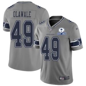 Nike Dallas Cowboys #49 Jamize Olawale Gray Stitched With Established In 1960 Patch NFL Limited Inverted Legend Jersey