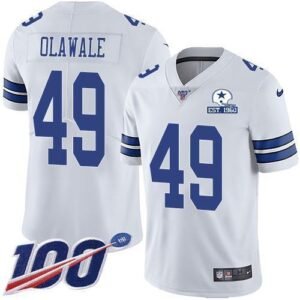 Nike Dallas Cowboys #49 Jamize Olawale White Stitched With Established In 1960 Patch NFL 100th Season Vapor Untouchable Limited Jersey