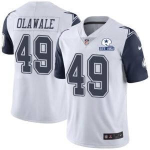Nike Dallas Cowboys #49 Jamize Olawale White Stitched With Established In 1960 Patch NFL Limited Rush Jersey