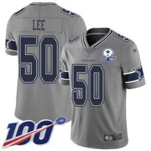 Nike Dallas Cowboys #50 Sean Lee Gray Stitched With Established In 1960 Patch NFL Limited Inverted Legend 100th Season Jersey