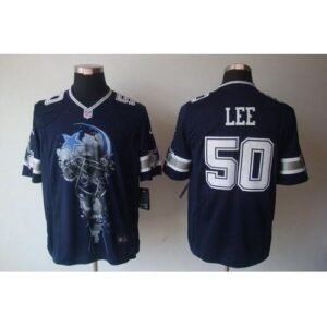 Nike Dallas Cowboys #50 Sean Lee Navy Blue Team Color Stitched NFL Helmet Tri-Blend Limited Jersey