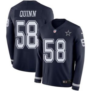 Nike Dallas Cowboys #58 Robert Quinn Navy Blue Team Color Stitched NFL Limited Therma Long Sleeve Jersey